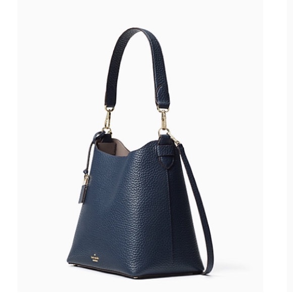 NWT Kate Spade Carter Satchel navy blue pebble leather - Picture 4 of 8